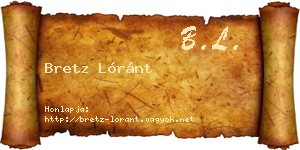 Bretz Lóránt névjegykártya
